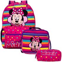 Bolsa Escolar Feminina Minnie Reforçada Costa Toys 2U Rosa