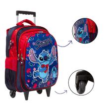 Bolsa Escolar Infantil Stitch 3D Carrinho Passeio Creche