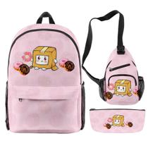 Bolsa escolar Lankysboxes, bolsa de anime com impressão 3D para crianças, 3 unidades Bolsa escolar Lankysboxes, bolsa de anime com impressão 3D para crianças, 3 unidades
