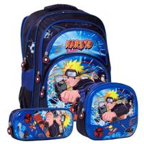 Bolsa Escolar Masculina Juvenil Naruto Costas Grande Estojo