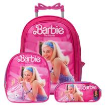 Bolsa Escolar Menina Barbie Juvenil Rosa Rodinhas Reforçada