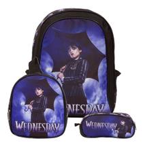 Bolsa Escolar Menina Personagem Wandinha Resistente Creche Bolsa Escolar Menina Personagem Wandinha Resistente Creche