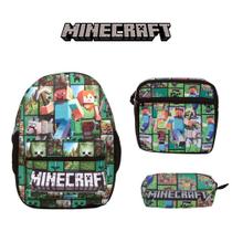 Bolsa Escolar Menino Minecraft Game Juvenil Costas