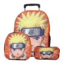 Bolsa Escolar Menino Naruto Carrinho Creche Resistente Rodas