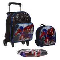 Bolsa Escolar Menino Rodinha Spider Man Passeio Resistente - TOYS 2U