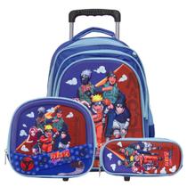 Bolsa Escolar Menino Rodinhas Naruto Juvenil Resistente