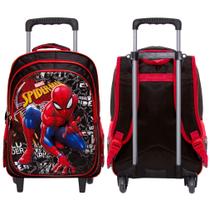 Bolsa Escolar Meninos Homem Aranha 3D Rodinha Resistente