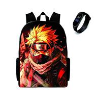 Bolsa Escolar Naruto Mais Relogio Digital Led lançamento Top Kit