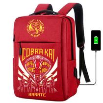 Bolsa Escolar USB Unissex Estampa De Arte Marcial Karate Seriado, Ideal Para Notebooks E Escola