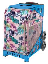 Bolsa Esportiva ZUCA Pink Oasis com Estrutura Azul e Rodas Piscantes