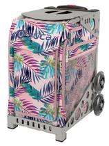 Bolsa Esportiva ZUCA Rosa Oasis com Estrutura Cinza e Rodas Piscantes