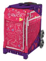 Bolsa Esportiva ZUCA SK8 Rosa com Estrutura Roxa e Rodas