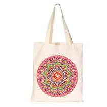 Bolsa Estampa Mandala Flores Etnica ArabescosTecido de Algodao Cru Moderna Basica Estilosa