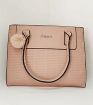 Bolsa estilo Maletinha na cor Nude com detalhe de frufru