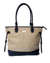 Bolsa Estilosa Palha Chic Tote Bag Espaçosa Alice Palucci Preto