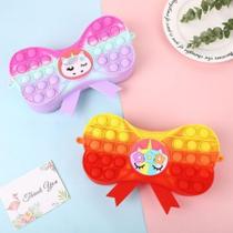 Bolsa Estojo Popit Unicornio Fidget Toy Infantil Divertido Colorido + Caneta