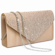 Bolsa Evening Clutch Dasein Frosted Satin para senhoras