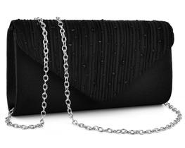 Bolsa Evening Clutch TINDTOP para mulheres, bolsa de envelope preta