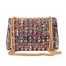 Bolsa Evening Clutch VESONNY Rhinestone para mulheres multicolorida