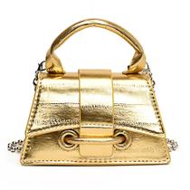 Bolsa FALETO Mini Gold Vegan Leather para mulheres Y2K