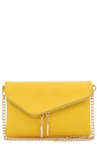 Bolsa FashionPuzzle Envelope Wristlet Clutch Crossbody Amarela