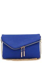 Bolsa FashionPuzzle Envelope Wristlet Clutch Crossbody Blue