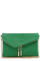 Bolsa FashionPuzzle Envelope Wristlet Clutch Crossbody Green