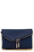 Bolsa FashionPuzzle Envelope Wristlet Clutch Crossbody Navy