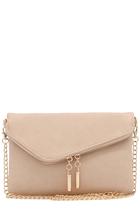 Bolsa FashionPuzzle Envelope Wristlet Clutch Crossbody Nude