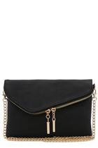 Bolsa FashionPuzzle Envelope Wristlet Clutch Crossbody preta