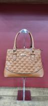 Bolsa femenina marrom qudriculada