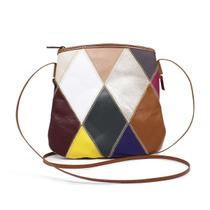 Bolsa Feminina a Tiracolo de Retalhos Mosaico