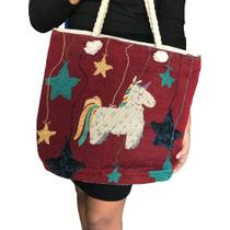 bolsa feminina alça de corda varios modelos unicornio