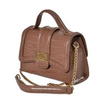 Bolsa Feminina Alça de Corrente Dourada Elegante Via Marte