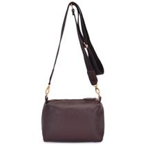 Bolsa Feminina Alça Transversal Café em Couro DIfranca - 8608 Bolsa Feminina Alça Transversal Café em Couro DIfranca - 8608