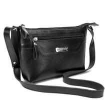 Bolsa Feminina Alça Transversal em Metal Níquel em Couro Legitimo Road Seven