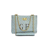 Bolsa Feminina Alça Transversal Ombro Tiracolo Matelassê com Tachas Modernas Mulher Elegante Golden Fenix