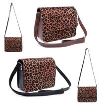 Bolsa Feminina Animal Print Onça Preta Marrom Moda Atual Moderna