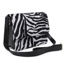 Bolsa Feminina Animal Print Zebra Pequena Transversal De Ombro Luxo