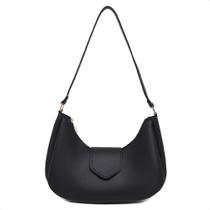 Bolsa feminina baguete pequena feminina de ombro meia lua lisa