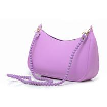Bolsa Feminina Baguete Tiracolo Transversal Pequena Fashion Preto Bege Rosê Lavanda -