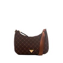 Bolsa Feminina Baguete Transversal Monograma Rafitthy Marrom