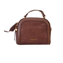 Bolsa feminina baú marrom castanho Pavão de Ouro