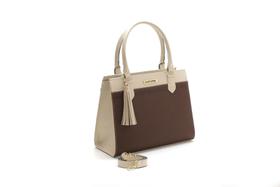 Bolsa Feminina Bicolor Santorini Handbag Tricê Creme/Marrom Bolsa Feminina Bicolor Santorini Handbag Tricê Creme/Marrom