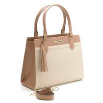 Bolsa Feminina Bicolor Santorini Handbag Tricê Nude/Creme