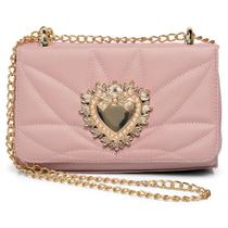 Bolsa Feminina Bolsinha Mini Bag Coração Tiracolo Alça De Ombro