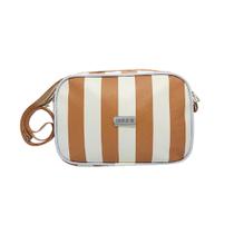 Bolsa Feminina Calma, Beth! - Modelo Julieth Retangular Listrada Caramelo Bolsa Feminina Calma, Beth! - Modelo Julieth Retangular Listrada Caramelo