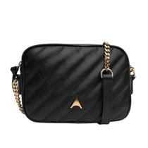 Bolsa Feminina Carrano Tiracolo Pequena Couro Preta - 800721 Bolsa Feminina Carrano Tiracolo Pequena Couro Preta - 800721