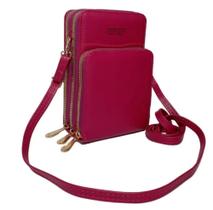 Bolsa Feminina Carteira Mini Bag Com 3 Divisórias Transversal Porta Celular Modelo YS-45