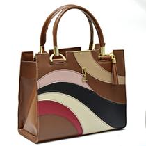 Bolsa Feminina Castelo alça dupla e Transversal Faixas Coloridas